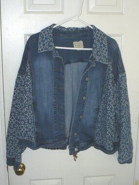 LOGO Lab by Lori Goldstein Denim Jacket with Eyelet Embroidery 22W